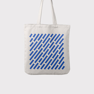 Downpour Gin Cotton Canvas Tote Bag - White/Blue